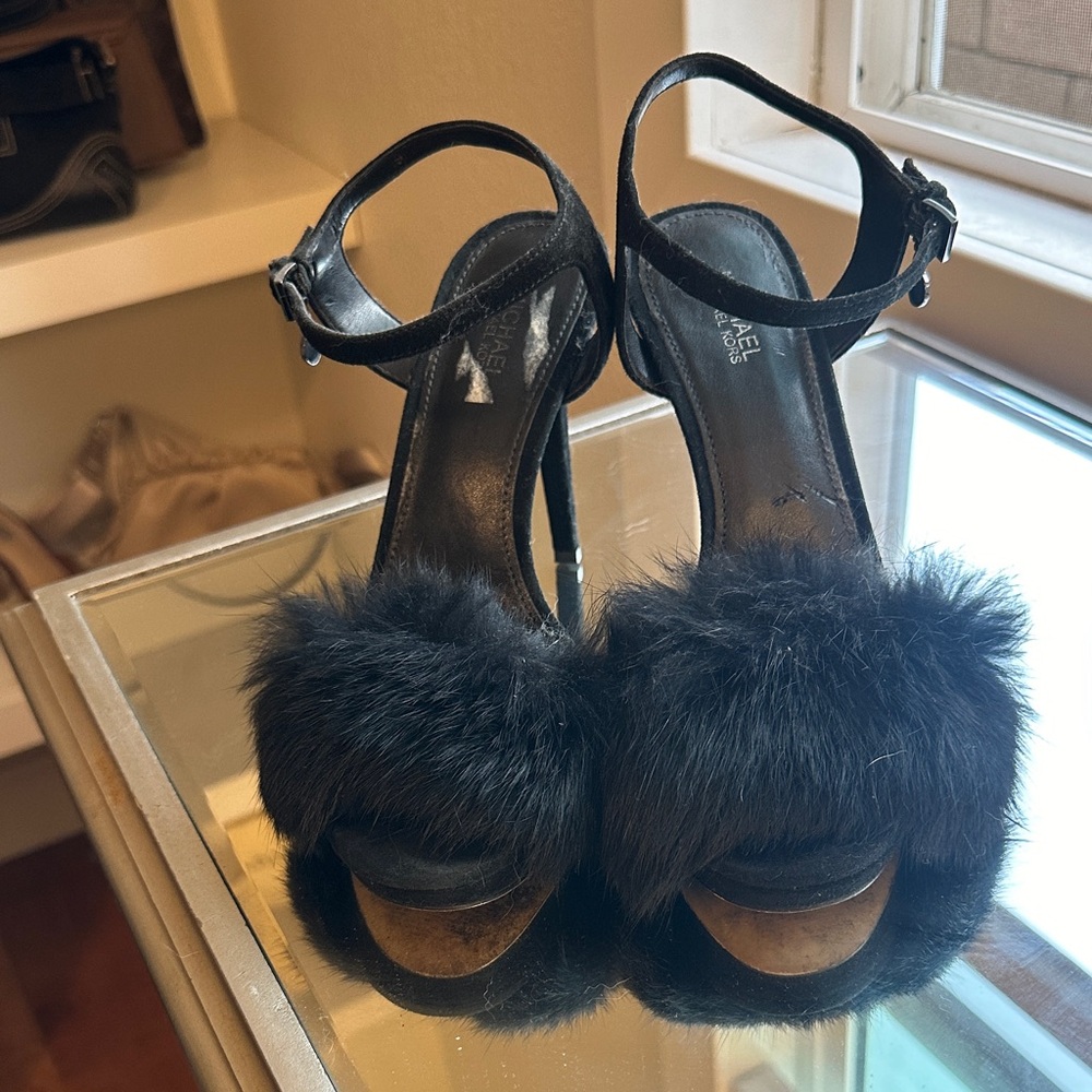 Michael Kors Chic Black Fur Heels